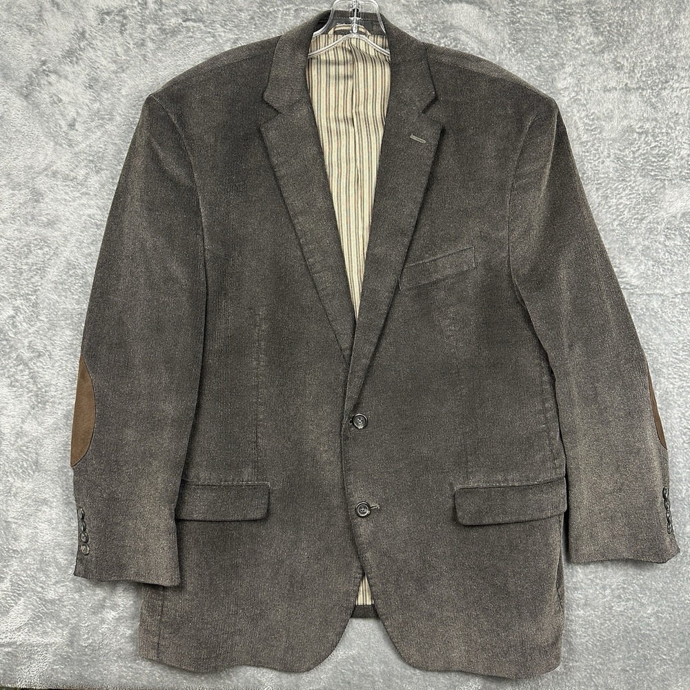 Chaps Corduroy Blazer Sport Coat Men's Size‎ 46R Brown Elbow Patch Liner Cotton
